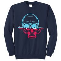 Two Tone Skull With Distortion Tall Sweatshirt