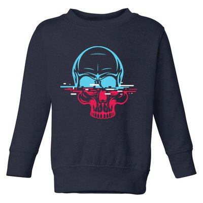 Two Tone Skull With Distortion Toddler Sweatshirt