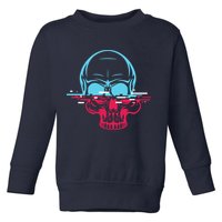 Two Tone Skull With Distortion Toddler Sweatshirt