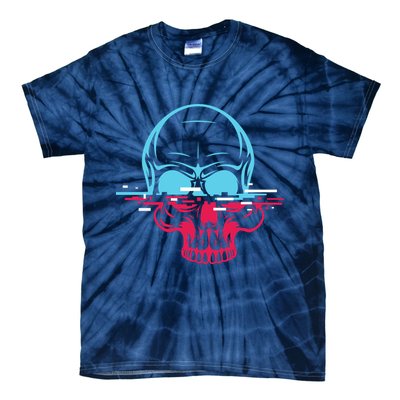 Two Tone Skull With Distortion Tie-Dye T-Shirt
