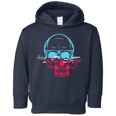 Two Tone Skull With Distortion Toddler Hoodie