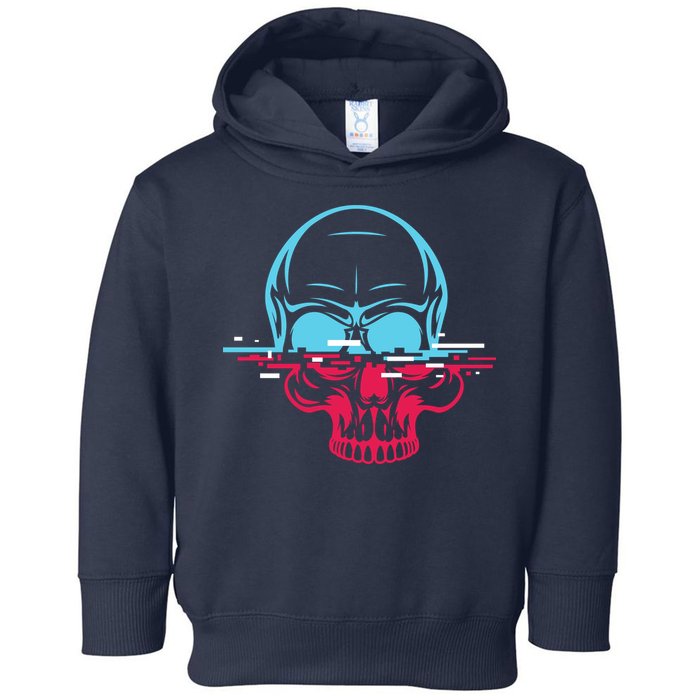 Two Tone Skull With Distortion Toddler Hoodie