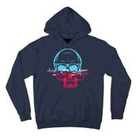 Two Tone Skull With Distortion Tall Hoodie
