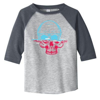 Two Tone Skull With Distortion Toddler Fine Jersey T-Shirt