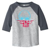 Two Tone Skull With Distortion Toddler Fine Jersey T-Shirt