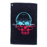 Two Tone Skull With Distortion Golf Towel