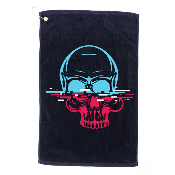 Two Tone Skull With Distortion Golf Towel