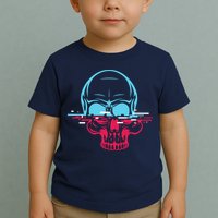 Two Tone Skull With Distortion Toddler T-Shirt