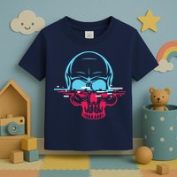 Two Tone Skull With Distortion Toddler T-Shirt