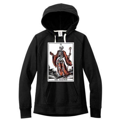 The Teacher Skeleton Tarot Card Gift Women's Fleece Hoodie