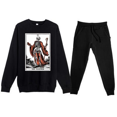 The Teacher Skeleton Tarot Card Gift Premium Crewneck Sweatsuit Set