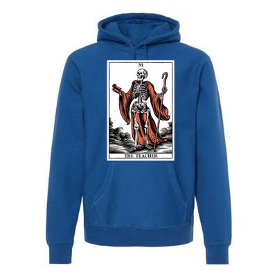 The Teacher Skeleton Tarot Card Gift Premium Hoodie