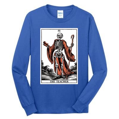 The Teacher Skeleton Tarot Card Gift Tall Long Sleeve T-Shirt