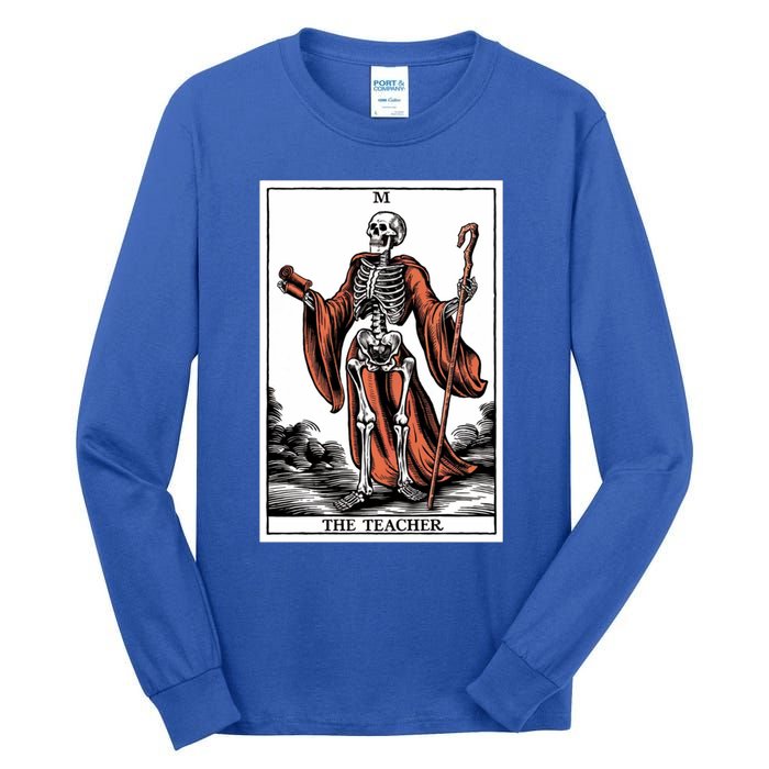 The Teacher Skeleton Tarot Card Gift Tall Long Sleeve T-Shirt