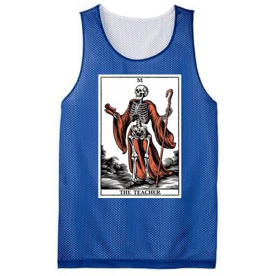 The Teacher Skeleton Tarot Card Gift Mesh Reversible Basketball Jersey Tank