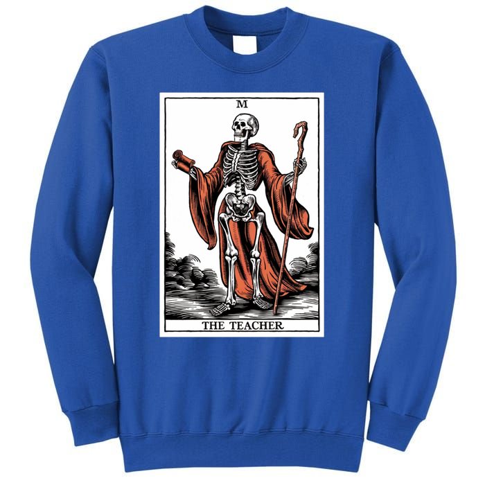 The Teacher Skeleton Tarot Card Gift Tall Sweatshirt