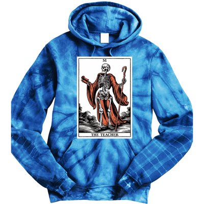 The Teacher Skeleton Tarot Card Gift Tie Dye Hoodie