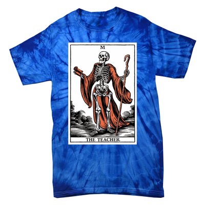 The Teacher Skeleton Tarot Card Gift Tie-Dye T-Shirt