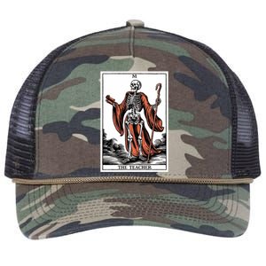 The Teacher Skeleton Tarot Card Gift Retro Rope Trucker Hat Cap