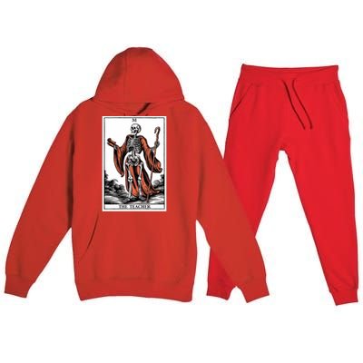 The Teacher Skeleton Tarot Card Gift Premium Hooded Sweatsuit Set