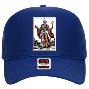 The Teacher Skeleton Tarot Card Gift High Crown Mesh Back Trucker Hat