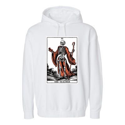 The Teacher Skeleton Tarot Card Gift Garment-Dyed Fleece Hoodie