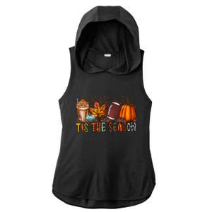 Tis The Season Football Season Game Day Fall Pumpkin Spice Gift Ladies PosiCharge Tri-Blend Wicking Draft Hoodie Tank