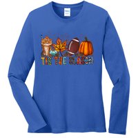 Tis The Season Football Season Game Day Fall Pumpkin Spice Gift Ladies Long Sleeve Shirt