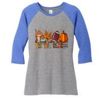 Tis The Season Football Season Game Day Fall Pumpkin Spice Gift Women's Tri-Blend 3/4-Sleeve Raglan Shirt