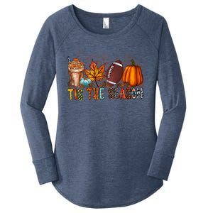 Tis The Season Football Season Game Day Fall Pumpkin Spice Gift Women's Perfect Tri Tunic Long Sleeve Shirt