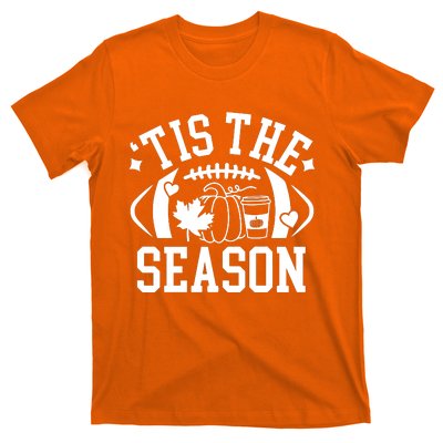 Tis The Season Football Fall Pumpkin Latte T-Shirt