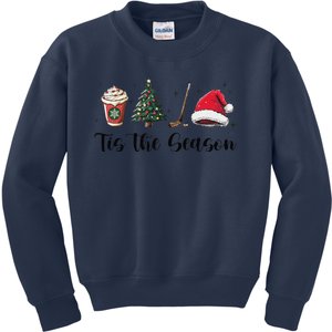 Tis The Season Hockey Coffee Santa Hat Christmas Women Kids Sweatshirt