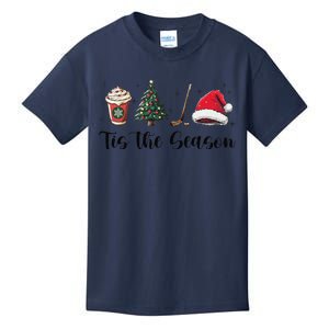 Tis The Season Hockey Coffee Santa Hat Christmas Women Kids T-Shirt