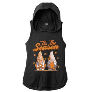 Tis The Season Gnomes Autumn Fall Retro Family Matching Gift Ladies PosiCharge Tri-Blend Wicking Draft Hoodie Tank