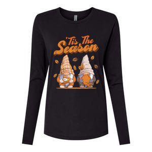 Tis The Season Gnomes Autumn Fall Retro Family Matching Gift Womens Cotton Relaxed Long Sleeve T-Shirt