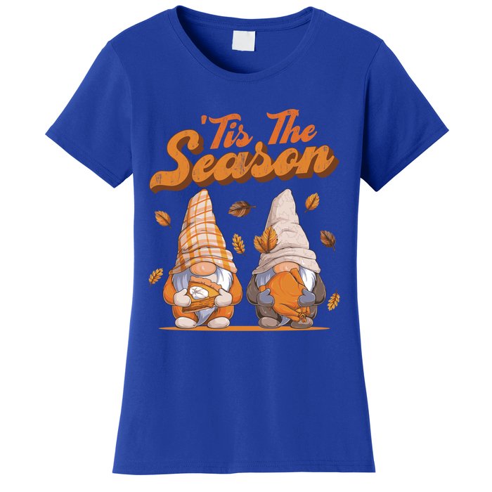 Tis The Season Gnomes Autumn Fall Retro Family Matching Gift Women's T-Shirt