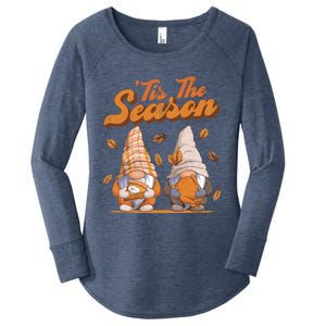 Tis The Season Gnomes Autumn Fall Retro Family Matching Gift Women's Perfect Tri Tunic Long Sleeve Shirt