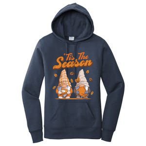 Tis The Season Gnomes Autumn Fall Retro Family Matching Gift Women's Pullover Hoodie