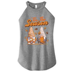 Tis The Season Gnomes Autumn Fall Retro Family Matching Gift Women's Perfect Tri Rocker Tank