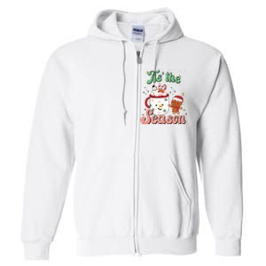 Tis The Season Christmas Hot Cocoa Gingerbread Cookie Pajama Full Zip Hoodie