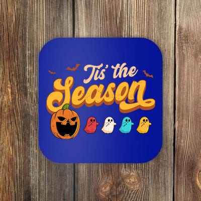 Tis The Season Halloween Evil Pumpkin Eating Ghost Gift Coaster