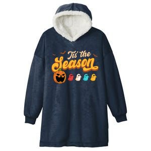 Tis The Season Halloween Evil Pumpkin Eating Ghost Gift Hooded Wearable Blanket