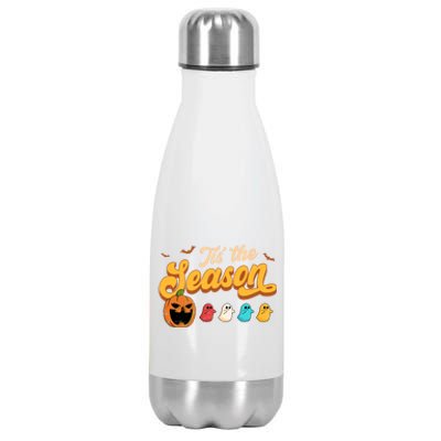 Tis The Season Halloween Evil Pumpkin Eating Ghost Gift Stainless Steel Insulated Water Bottle