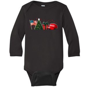 Tis The Season Trump Maga 2024 Make Christmas Great Again Baby Long Sleeve Bodysuit