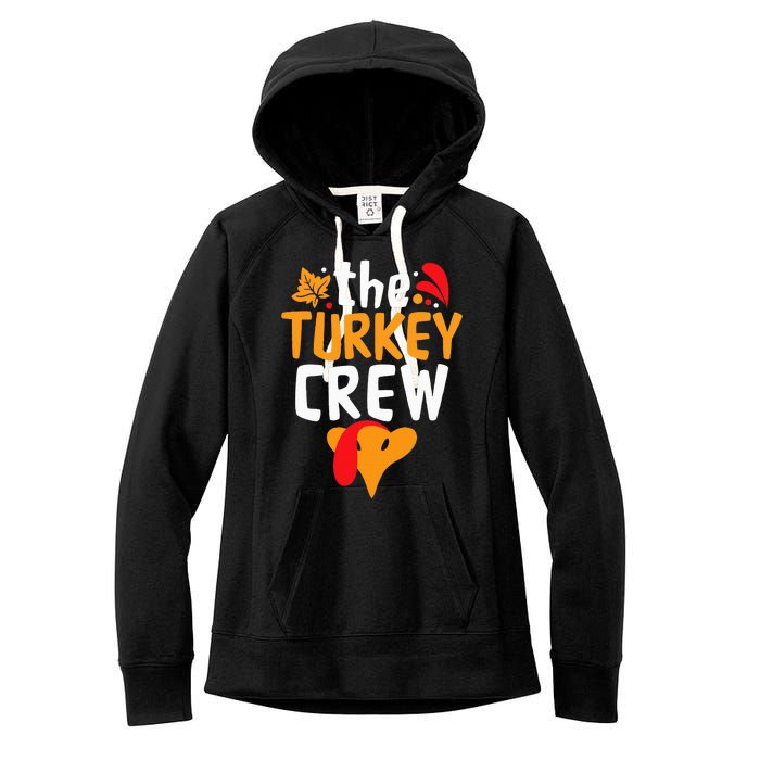 Thanksgiving Turkey Squad Fun Festive Women's Fleece Hoodie