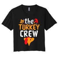 Thanksgiving Turkey Squad Fun Festive Women's Crop Top Tee