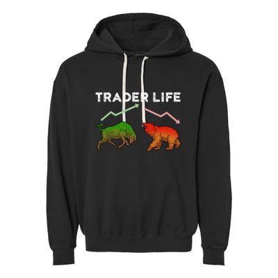 Trader T Stock T Day Trading Market Forex Garment-Dyed Fleece Hoodie