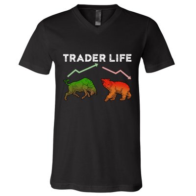 Trader T Stock T Day Trading Market Forex V-Neck T-Shirt