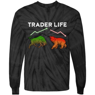 Trader T Stock T Day Trading Market Forex Tie-Dye Long Sleeve Shirt