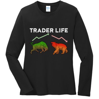 Trader T Stock T Day Trading Market Forex Ladies Long Sleeve Shirt